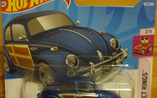 VW Kupla Beetle 1200 Blue Wood Hot Wheels Compact Kings 1:64