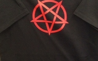 Pentagram tähti logo t-paita koko XL, musta