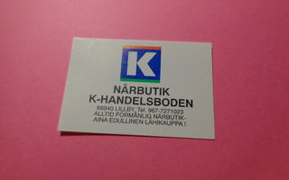 TT-etiketti K Närbutik K-Handelsboden, Lillby