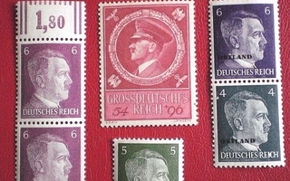 Saksa Valtakunta Hitler postimerkit 6 kpl