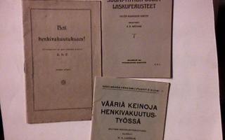 Vakuutus, lehtisiä 1913,1918 ja 1919 + muuta.