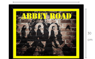 The Beatles Abbey Road canvastaulu 30 cm x 40 cm musta kehys
