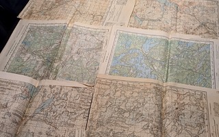 WW2 aikaisia neuvostoliittolaisia karttoja 11 kpl