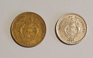 Seychelles 10 cents ja 25 cents v. 1982 kolikot