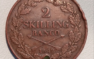 Ruotsi 2 skilling banco 1842