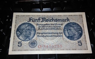 Saksa Germany 5 Reichsmark 1940-45) Occupied Territories