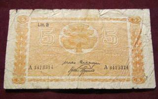 5 markkaa 1945 Litt.B