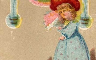 LAPSET / Viktoriaanisen ajan sinimekkoinen tyttö. 1900-l.