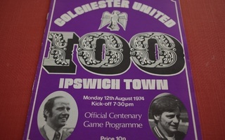 Käsiohjelma Colchester - Ipswich 12.8.1974