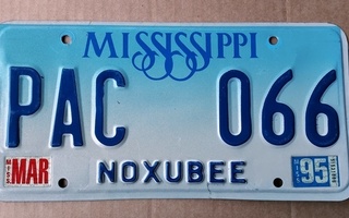 Mississippi USA rekisterikilpi verotarra 1995