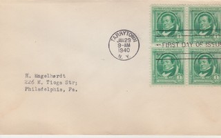 USA FDC 1940 famous authors