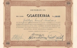 1947 Dendron Oy, Lahti osakekirja