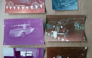 Autoaiheiset valokuvat 6 kpl - kuvattu 1984 - vanhat autot