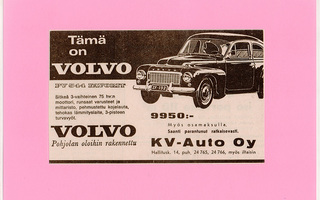 Volvo PV 544 Favorit - lehtimainos A5 laminoitu