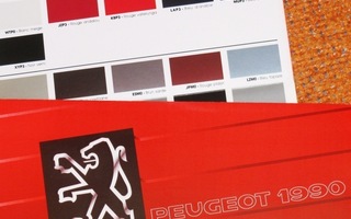1990 Peugeot värit ja sisustus esite - KUIN UUSI - 12 sivua