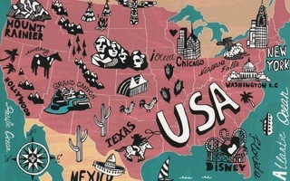 Kartta USA (postikortti)