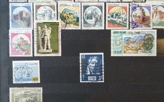 Italialaisia, kreikkalaisia, maltalaisia postimerkkejä erä