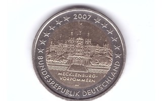Saksa 2€ 2007 F - Schwerinin linna - Mecklenburg-Etu-Pommeri