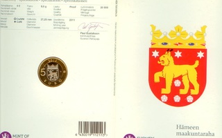 Suomi 5 euro Hämeen maakuntaraha, proof