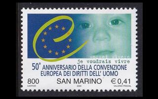 San Marino 1899 ** Euroopan ihmisoikeussopimus 50v (2000)