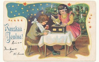 Lapset jouluna - vanha Carte Postale
