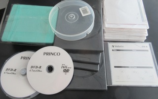 DVD-R + suojapusseja ja koteloita.
