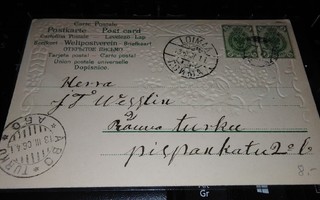 Numeroleima 75 Loimaa M-01 postikortilla 1906 PK450/4