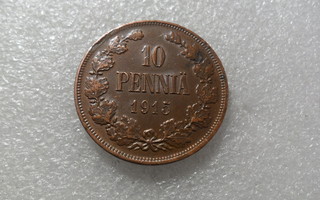 10  penniä  1915  hienokuntoinen  oisko  kulkematon,