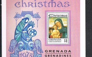 Grenada Grenadines 1975 - Joulu Christmas ++ sarja ja blokki