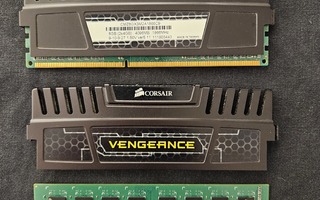 Corsair Vengeance DDR3 2x4gb +  muita muisteja + muuta