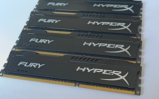 16GB (4x4GB) DDR3 1600MHZ Kingston HyperX Fury pöytäkone