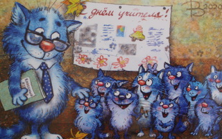 Irina Zeniuk sininen kissa opettajana