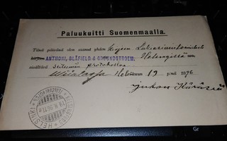 Viiala Wiiala HF Paluukuitti 1896 PK1000/4