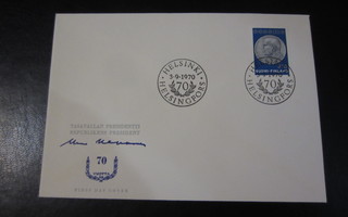 FDC 1970 Presidentti Urho Kekkonen 70 vuotta