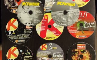 Pelilehti cd-levyjä PC CD ROM x 17 (HUOM KUNTO)