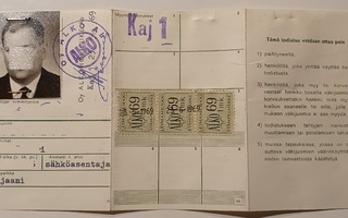 ALKO, viinakortti, myönnetty v. 1969
