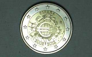 2012 Espanja 2€ Juhlaraha  Euro 10 vuotta UNC