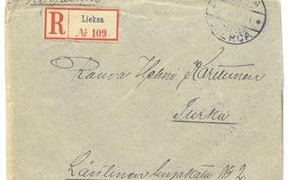 Lieksa kirjattu kuori 1914