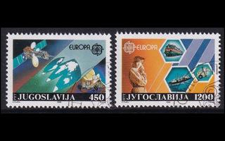 Jugoslavia 2273-4 o Europa liikenne ja viestintä (1988)