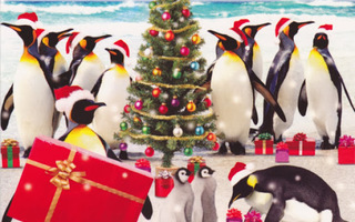 Pingviinien joulu (taittokortti)