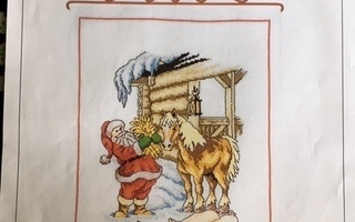 Ristipistomalli Joulupukki ja hevonen