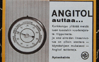 * Vanha Angitol-tablettimainos magneettina * 60-luku *