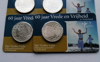 Hollanti  5 euroa hopeakolikko 4 kpl