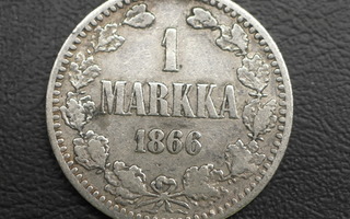 1 markka 1866 hopea #2052