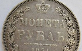 Venäjä 1 rupla 1851 Hopeaa Riipuksena