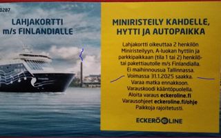 ECKERÖLINE-lahjakortti*A-hytti*2hkl*auto*miniristeily