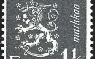 1940 M-30 Leijona 1½ mk harmaa  ** Lape 228 b LP Lm2