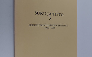 Suku ja tieto, 3 - Sukututkimuspäivien esitelmiä 1982-1986
