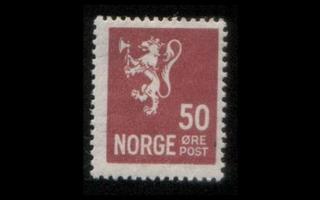 Norja 131 ** Käyttösarja leijona 50 öre (1926)