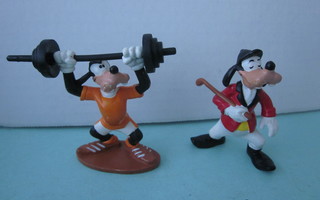 Vintage Disney figuurit, 2 kpl, Hessu urheilee